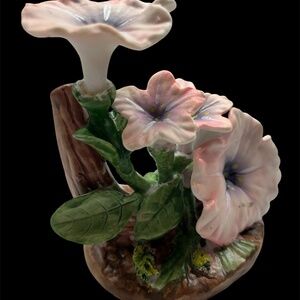 Vintage Porcelain Morning Glory Flower Figurine